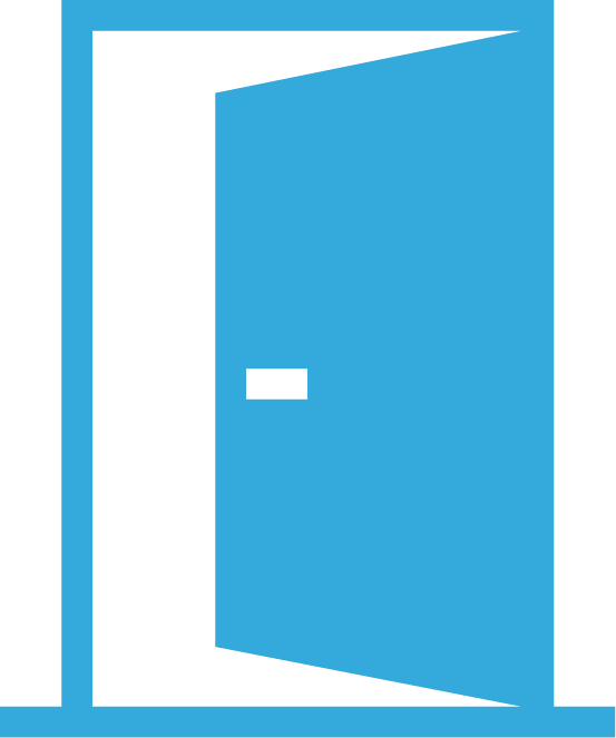 icon of an open door. 