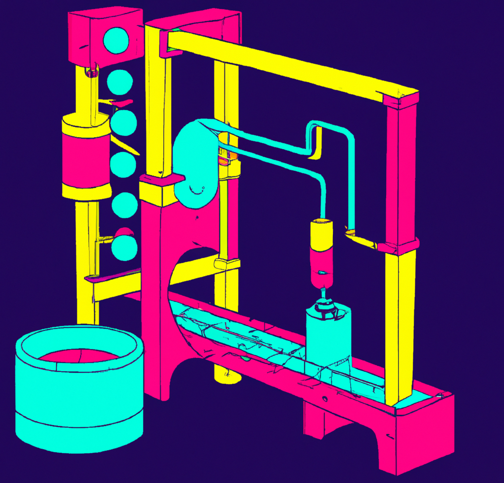 illustrated rube goldberg machine contraption.