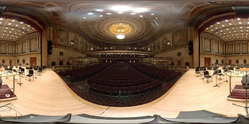 360 image of Kodak Hall, captured from the stage. 