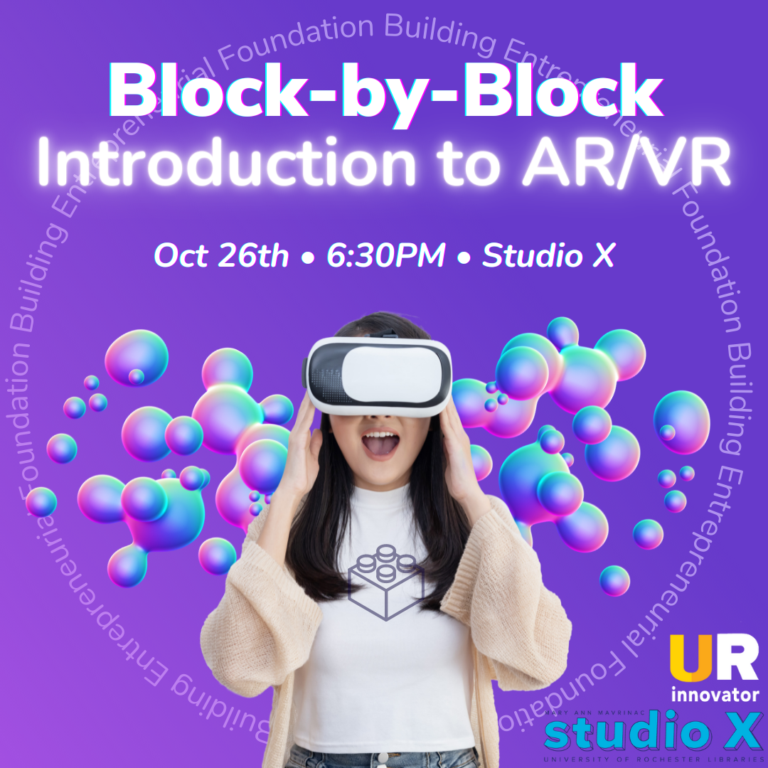 promotional image for ain center collaboration. Shows a person in a VR headset.